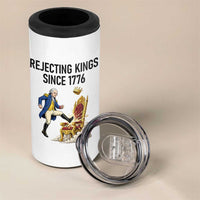 Funny George Washington Protest 4 in 1 Can Cooler Tumbler Rejecting Kings Since 1776