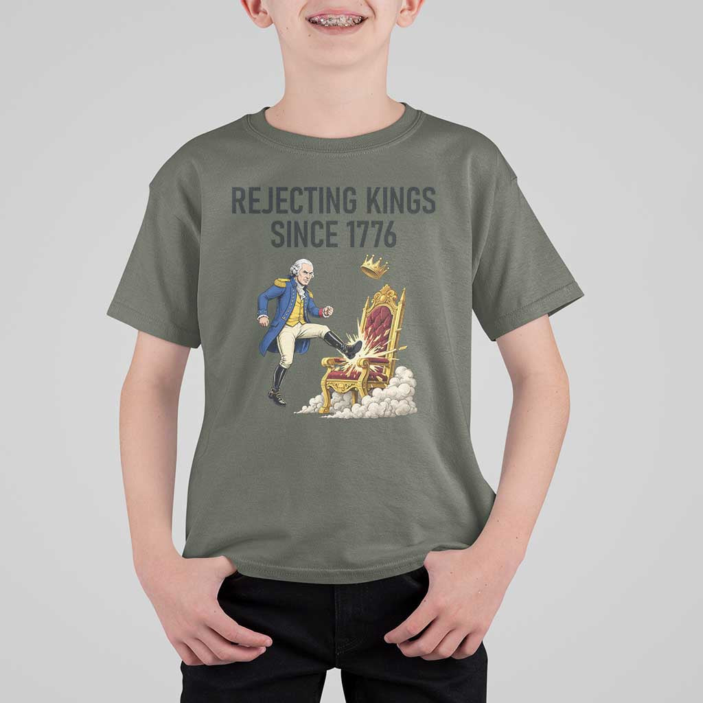 Funny George Washington Protest T Shirt For Kid Rejecting Kings Since 1776