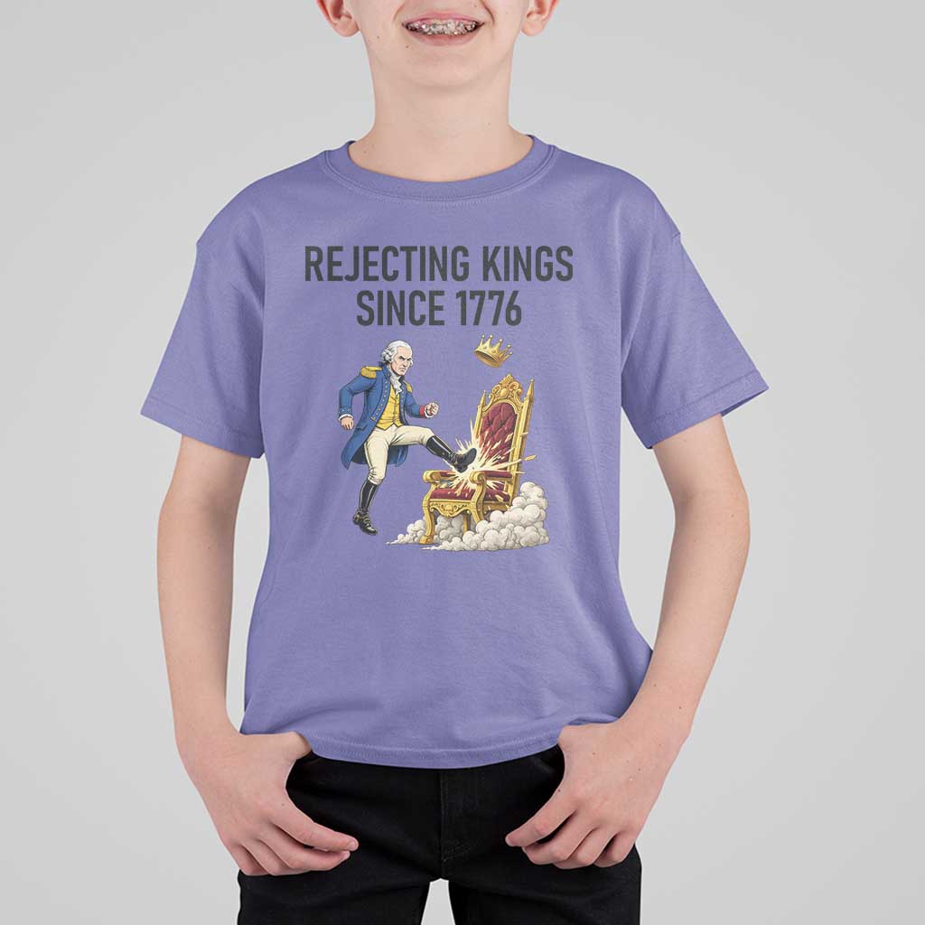 Funny George Washington Protest T Shirt For Kid Rejecting Kings Since 1776