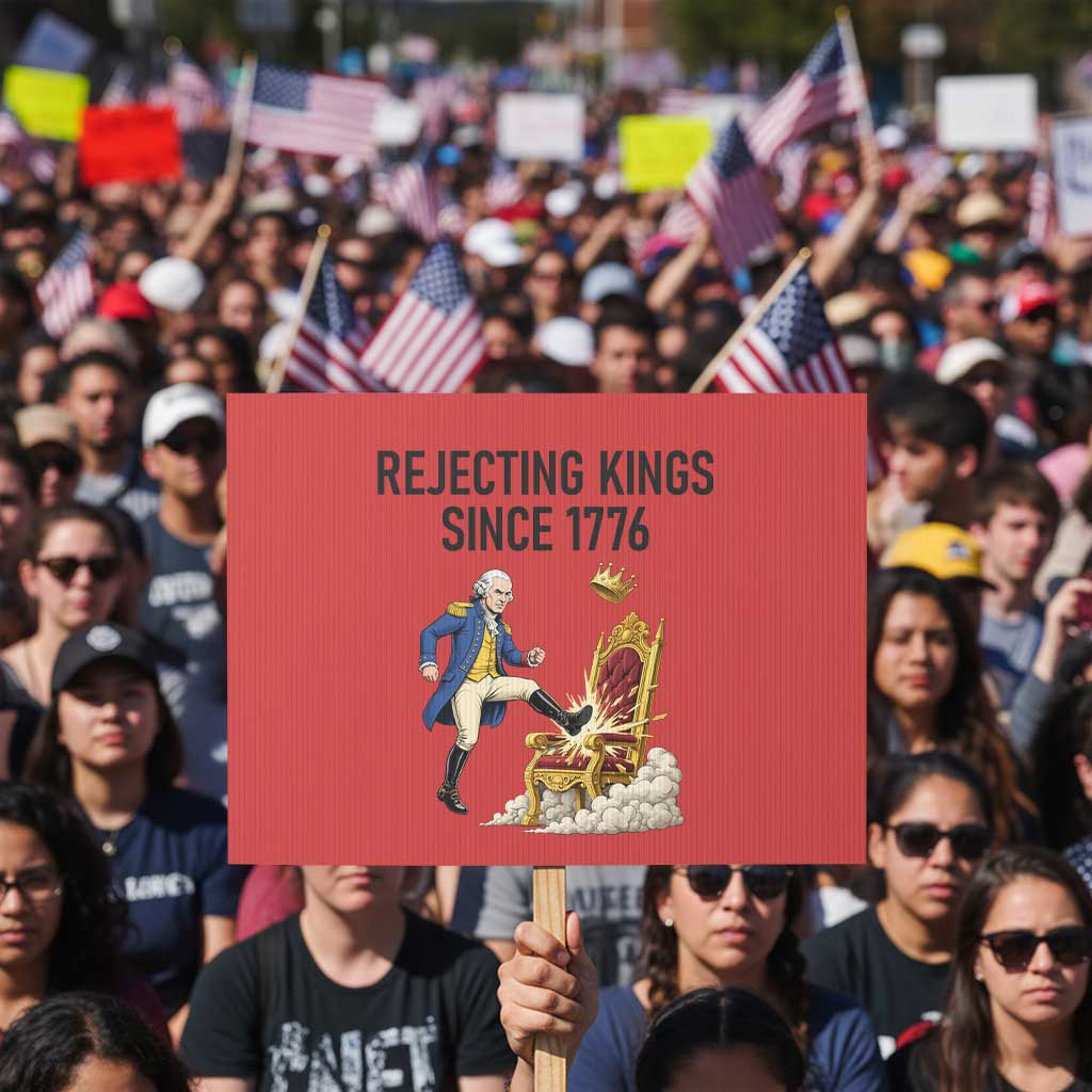 Funny George Washington Protest Protest Sign Rejecting Kings Since 1776