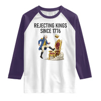 Funny George Washington Protest Raglan Shirt Rejecting Kings Since 1776