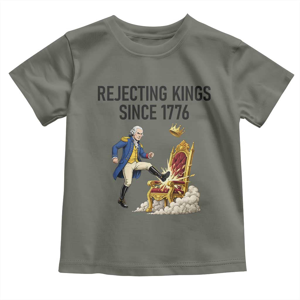 Funny George Washington Protest Toddler T Shirt Rejecting Kings Since 1776