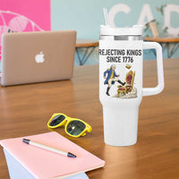 Funny George Washington Protest Tumbler With Handle Rejecting Kings Since 1776