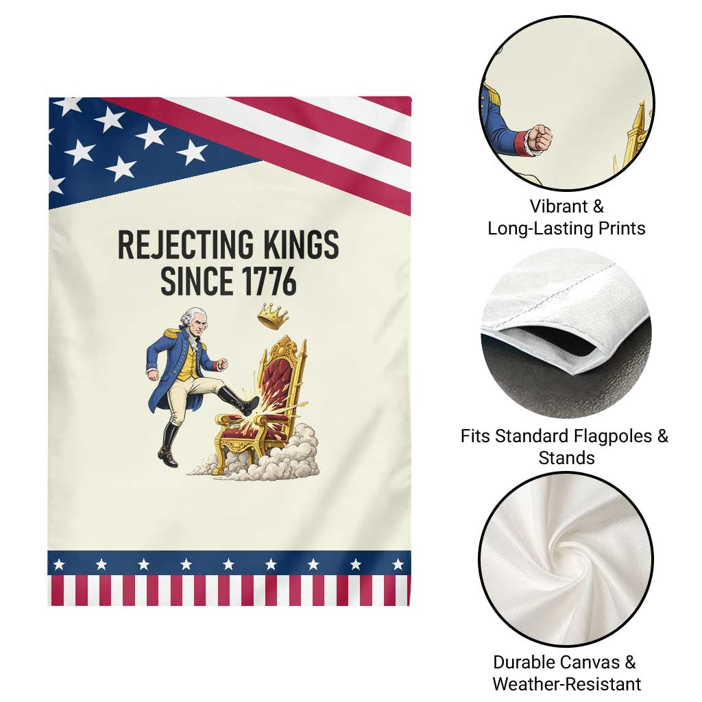 Funny George Washington Protest Garden Flag Rejecting Kings Since 1776