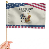 Funny George Washington Protest Patriotic Handheld Flag Rejecting Kings Since 1776