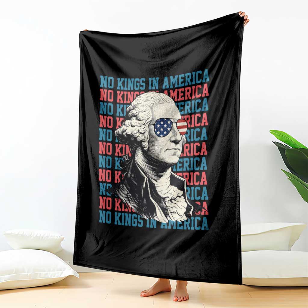 Funny George Washington Protest Throw Blanket No Kings In America