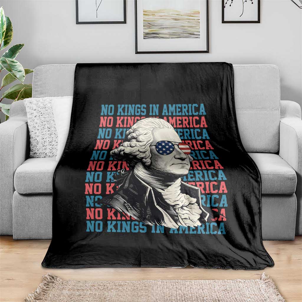 Funny George Washington Protest Throw Blanket No Kings In America