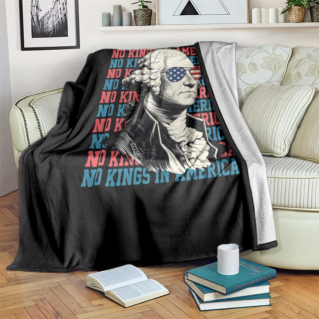 Funny George Washington Protest Throw Blanket No Kings In America
