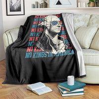 Funny George Washington Protest Throw Blanket No Kings In America