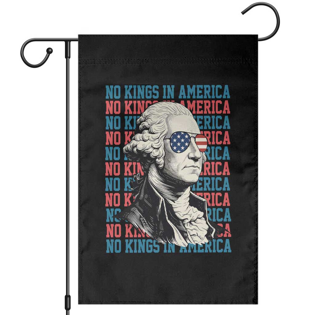 Funny George Washington Protest Garden Flag No Kings In America