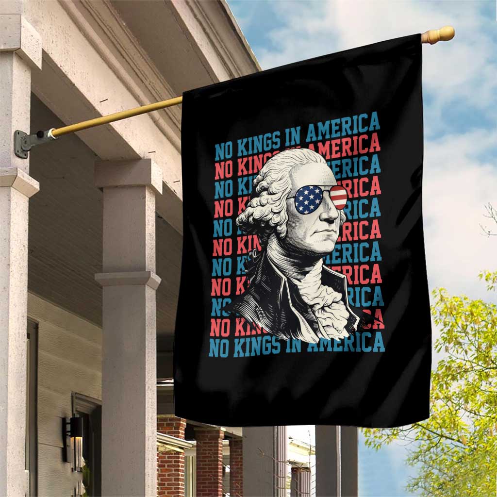 Funny George Washington Protest Garden Flag No Kings In America