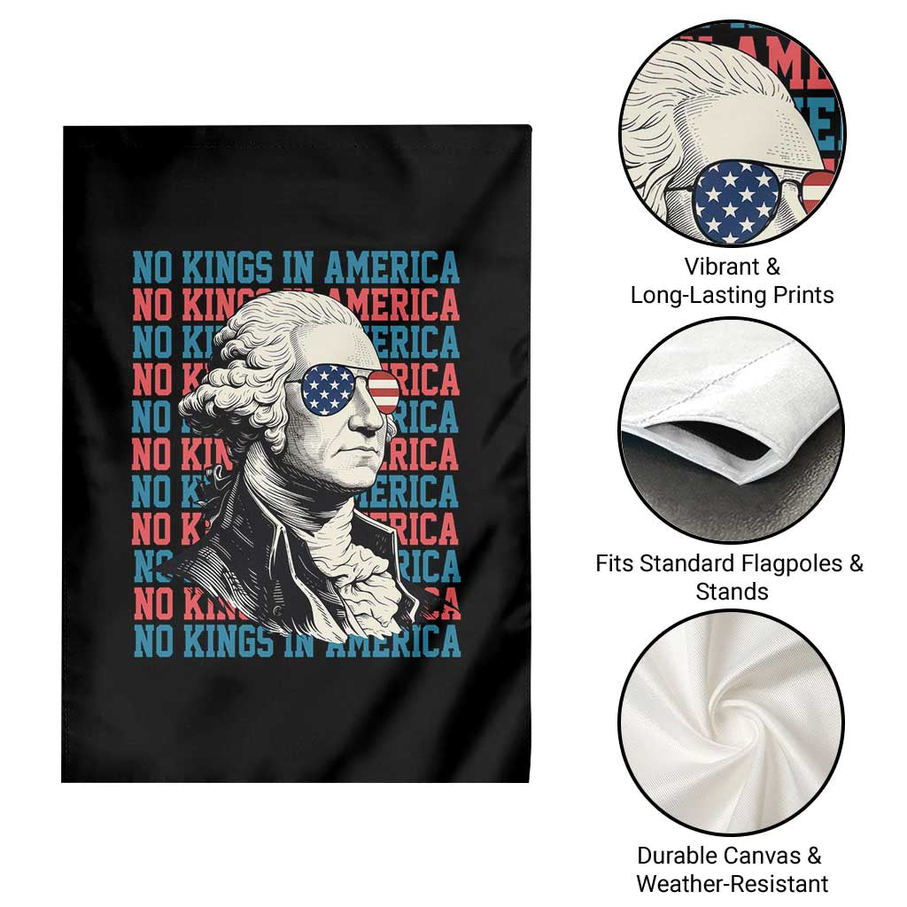 Funny George Washington Protest Garden Flag No Kings In America