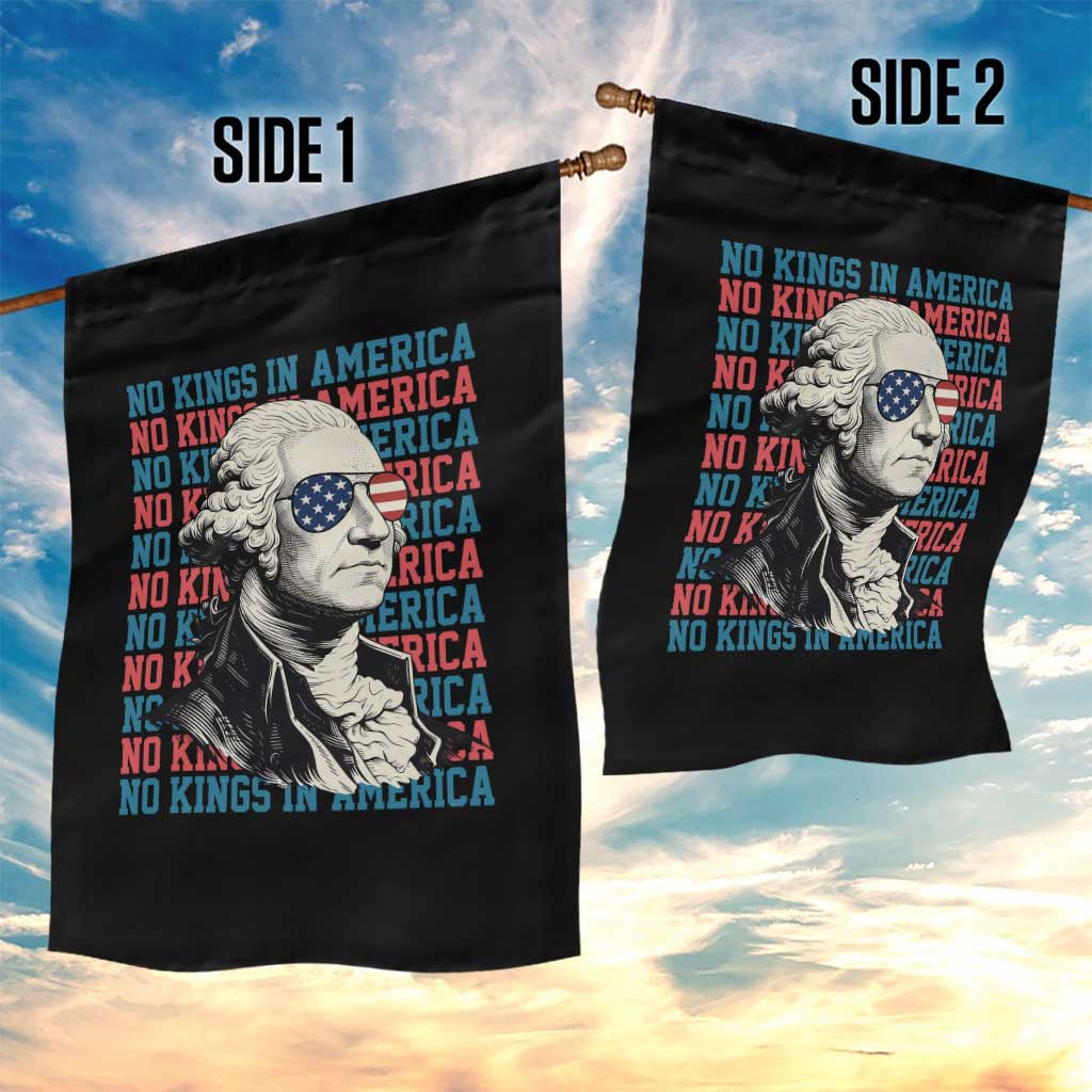 Funny George Washington Protest Garden Flag No Kings In America