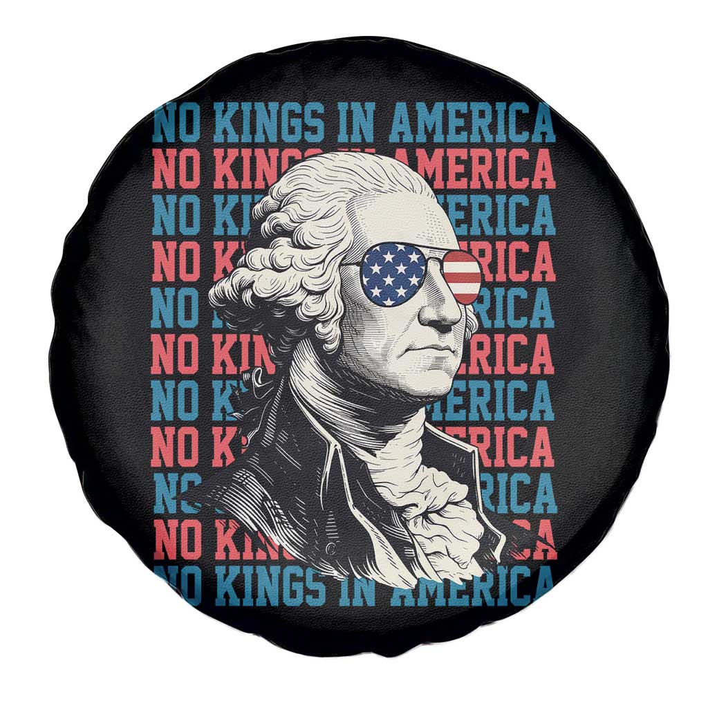 Funny George Washington Protest Spare Tire Cover No Kings In America