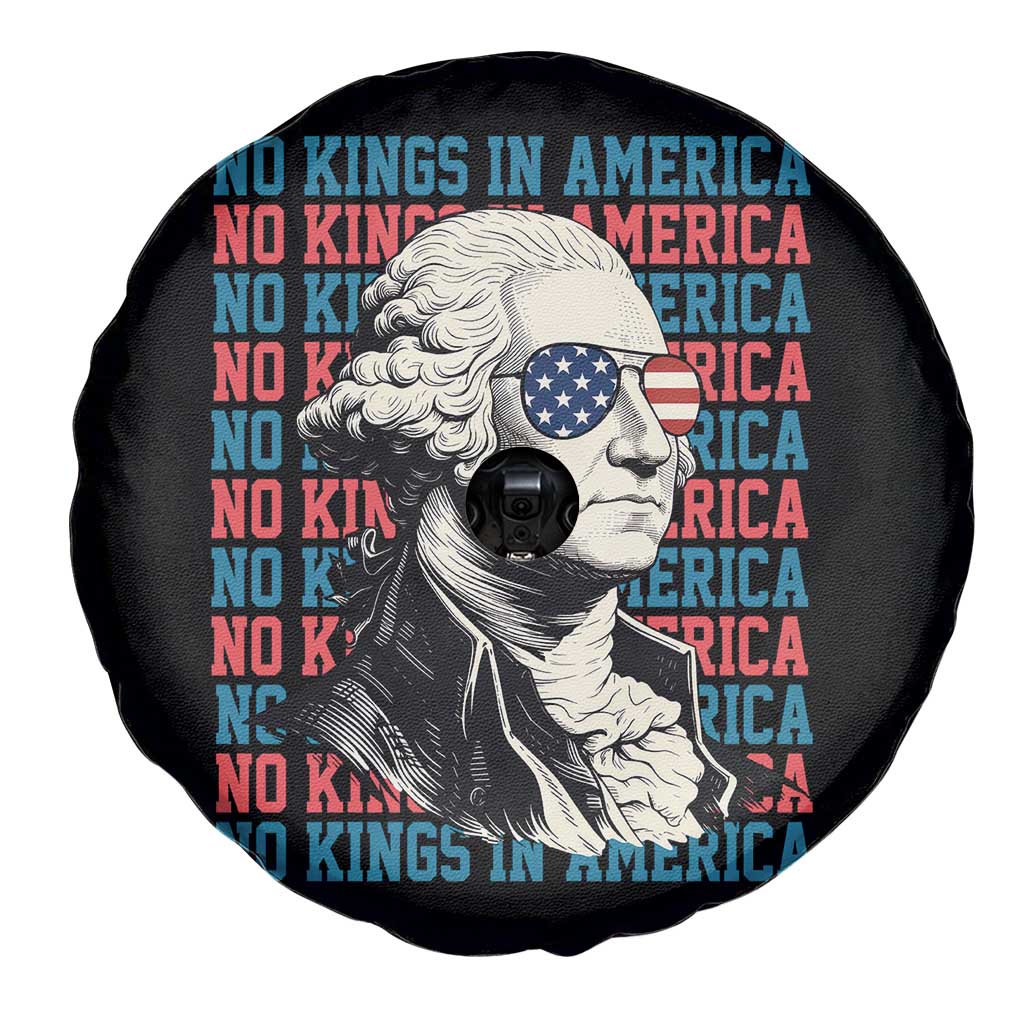Funny George Washington Protest Spare Tire Cover No Kings In America