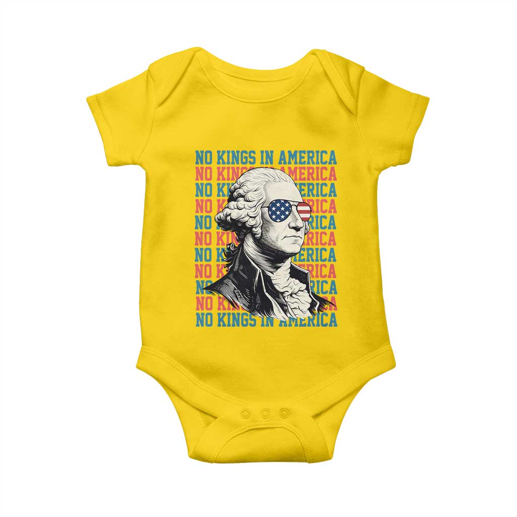 Funny George Washington Protest Baby Onesie No Kings In America