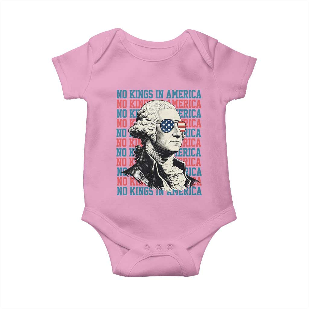 Funny George Washington Protest Baby Onesie No Kings In America