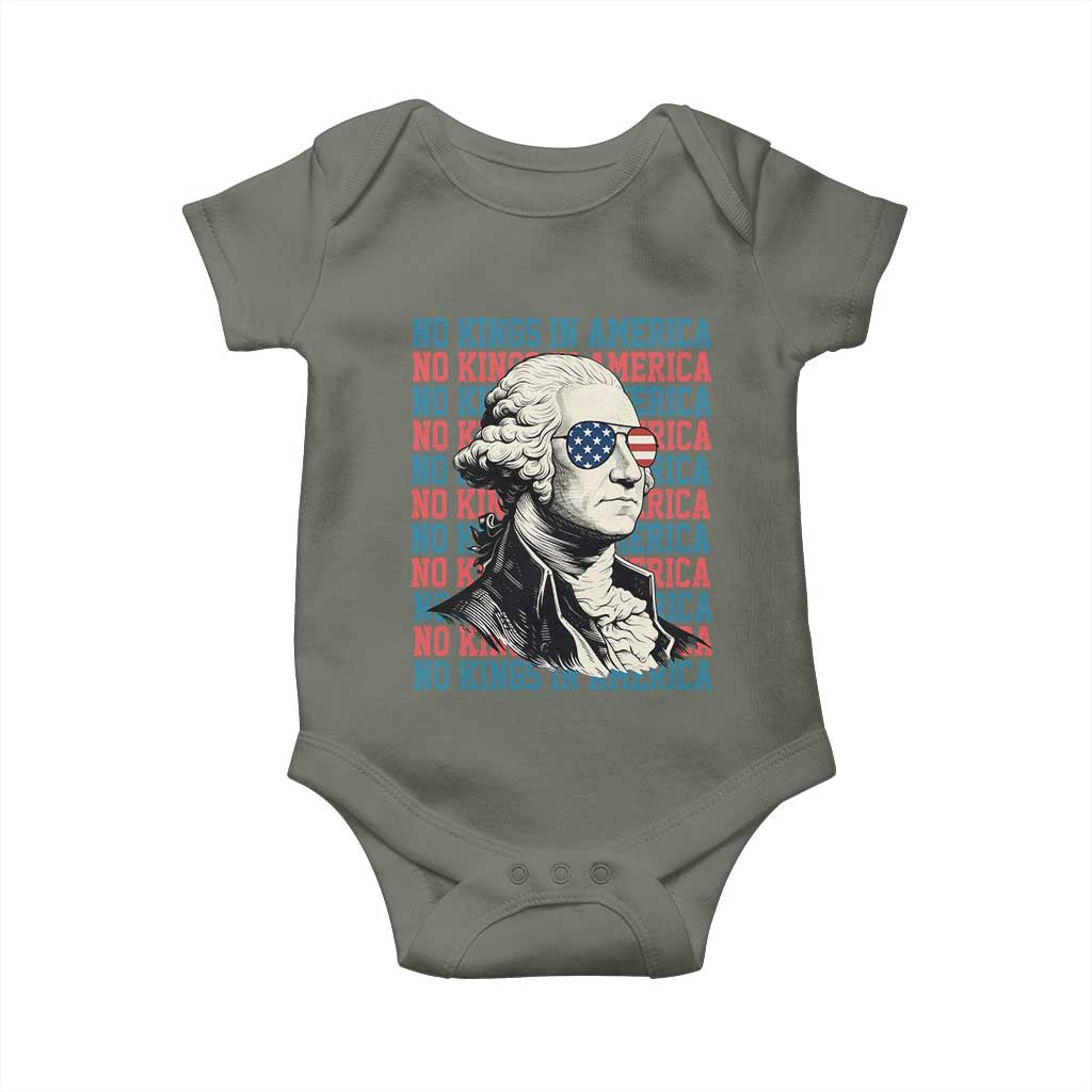 Funny George Washington Protest Baby Onesie No Kings In America