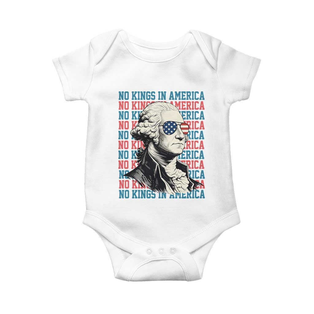 Funny George Washington Protest Baby Onesie No Kings In America