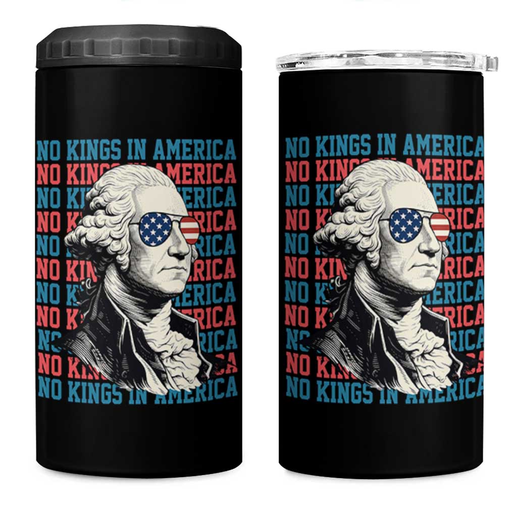 Funny George Washington Protest 4 in 1 Can Cooler Tumbler No Kings In America