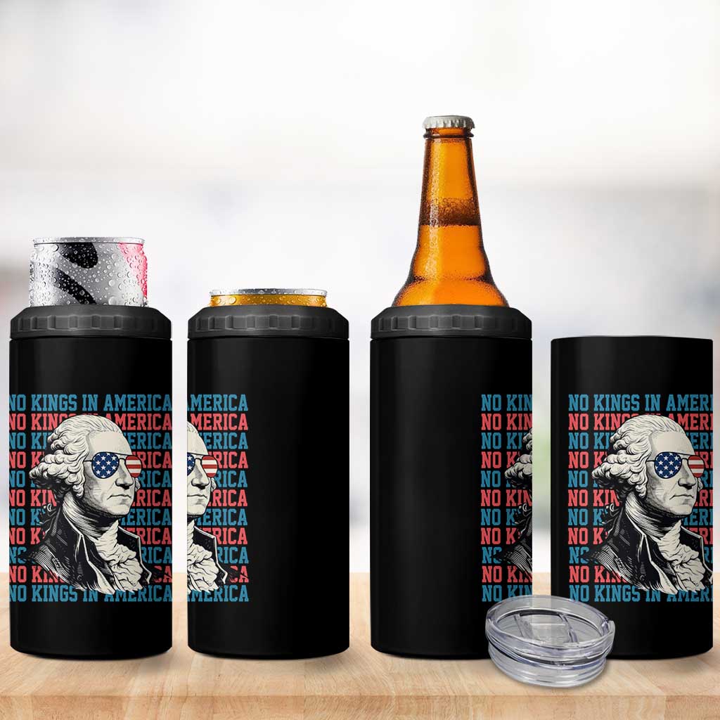 Funny George Washington Protest 4 in 1 Can Cooler Tumbler No Kings In America