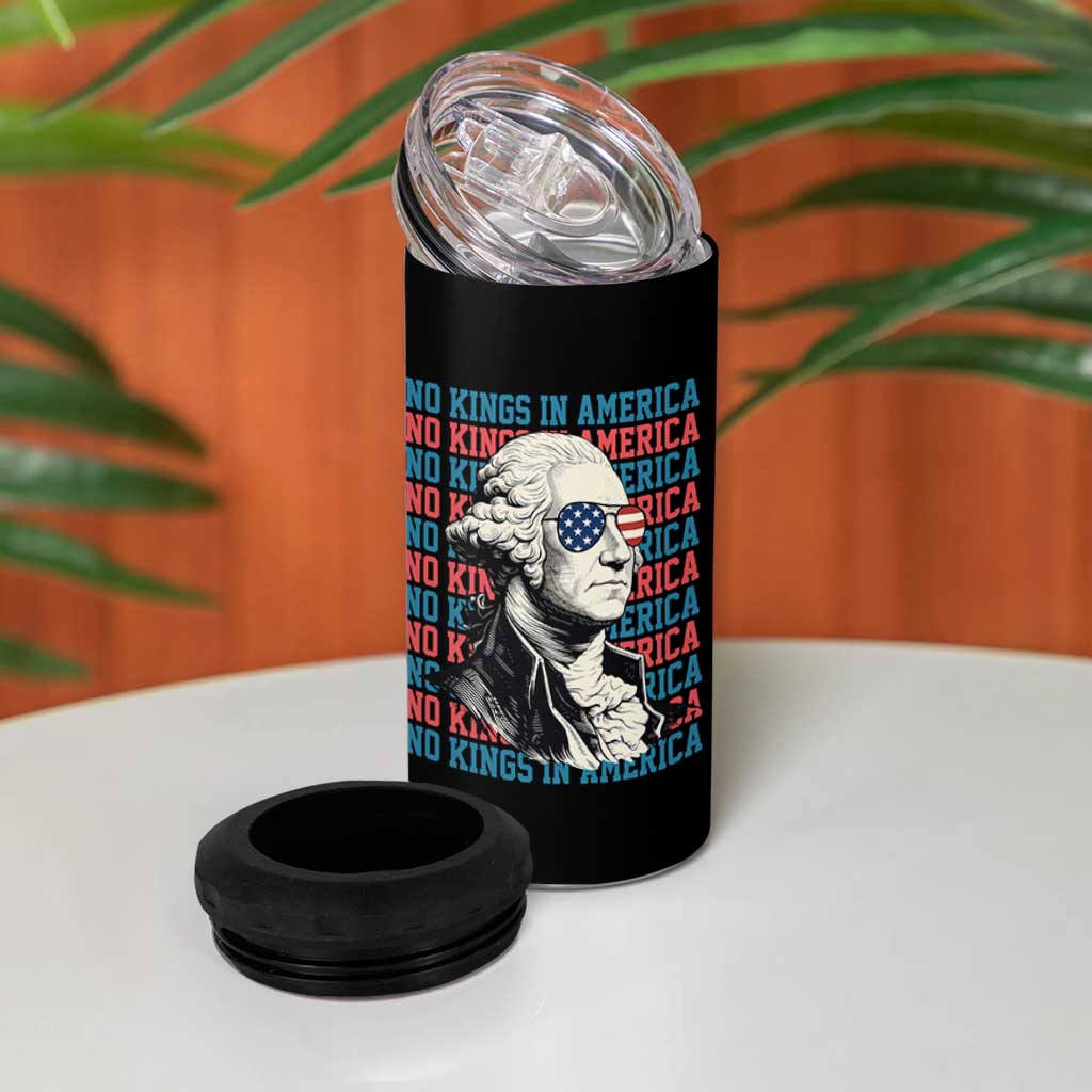 Funny George Washington Protest 4 in 1 Can Cooler Tumbler No Kings In America