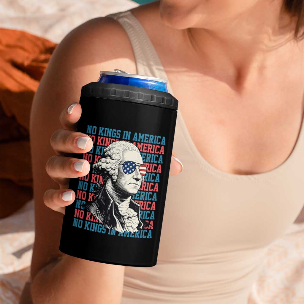Funny George Washington Protest 4 in 1 Can Cooler Tumbler No Kings In America