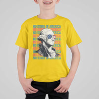 Funny George Washington Protest T Shirt For Kid No Kings In America