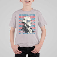 Funny George Washington Protest T Shirt For Kid No Kings In America