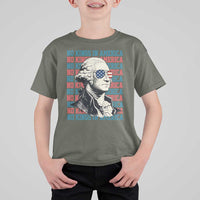 Funny George Washington Protest T Shirt For Kid No Kings In America