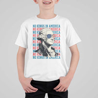 Funny George Washington Protest T Shirt For Kid No Kings In America