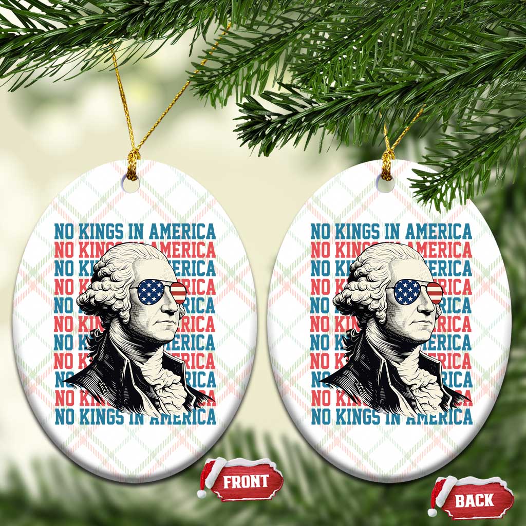 Funny George Washington Protest Ceramic Ornament No Kings In America