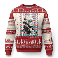 Funny George Washington Protest Ugly Christmas Sweater No Kings In America