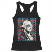 Funny George Washington Protest Racerback Tank Top No Kings In America