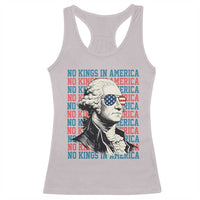 Funny George Washington Protest Racerback Tank Top No Kings In America
