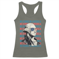 Funny George Washington Protest Racerback Tank Top No Kings In America