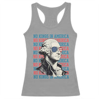 Funny George Washington Protest Racerback Tank Top No Kings In America