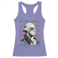 Funny George Washington Protest Racerback Tank Top No Kings In America