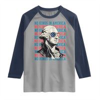 Funny George Washington Protest Raglan Shirt No Kings In America