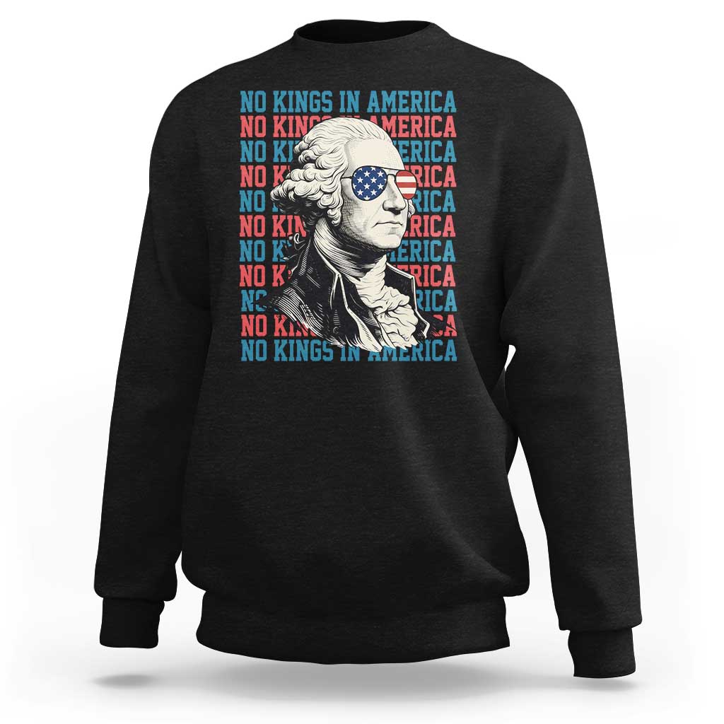 Funny George Washington Protest Sweatshirt No Kings In America