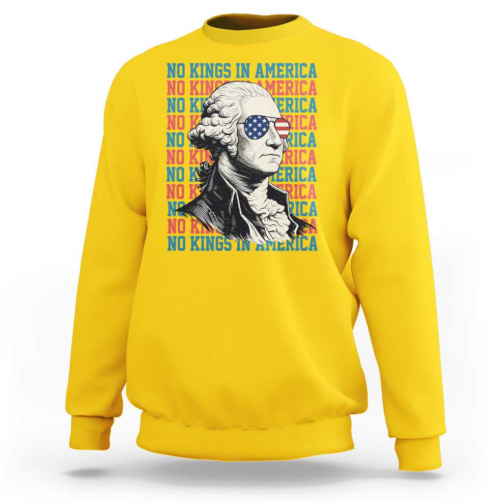 Funny George Washington Protest Sweatshirt No Kings In America