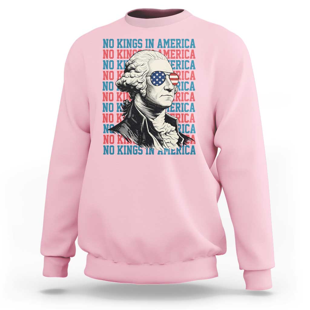Funny George Washington Protest Sweatshirt No Kings In America
