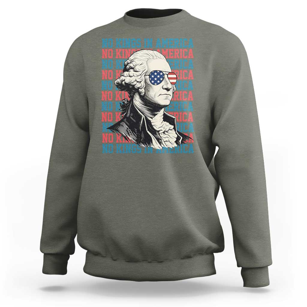 Funny George Washington Protest Sweatshirt No Kings In America