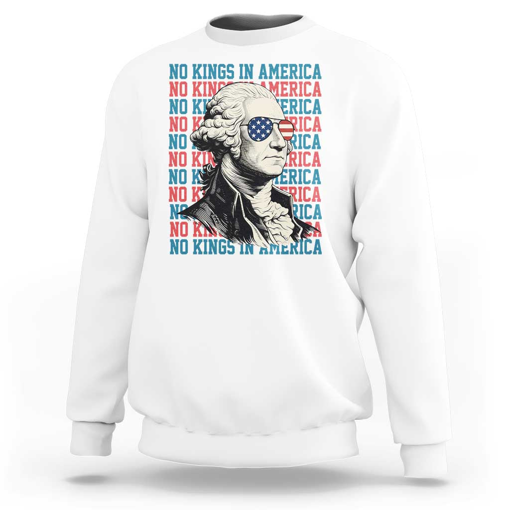 Funny George Washington Protest Sweatshirt No Kings In America