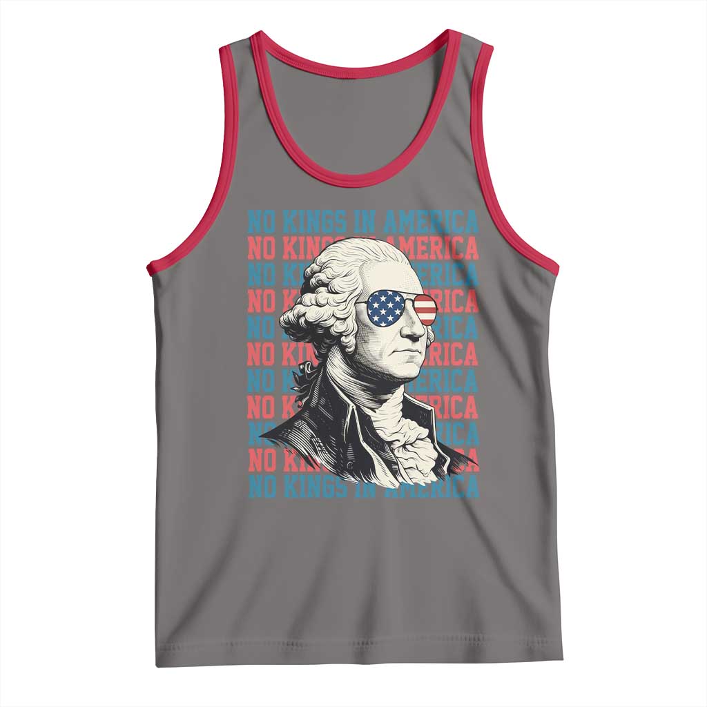 Funny George Washington Protest Tank Top No Kings In America