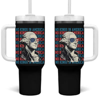 Funny George Washington Protest Tumbler With Handle No Kings In America
