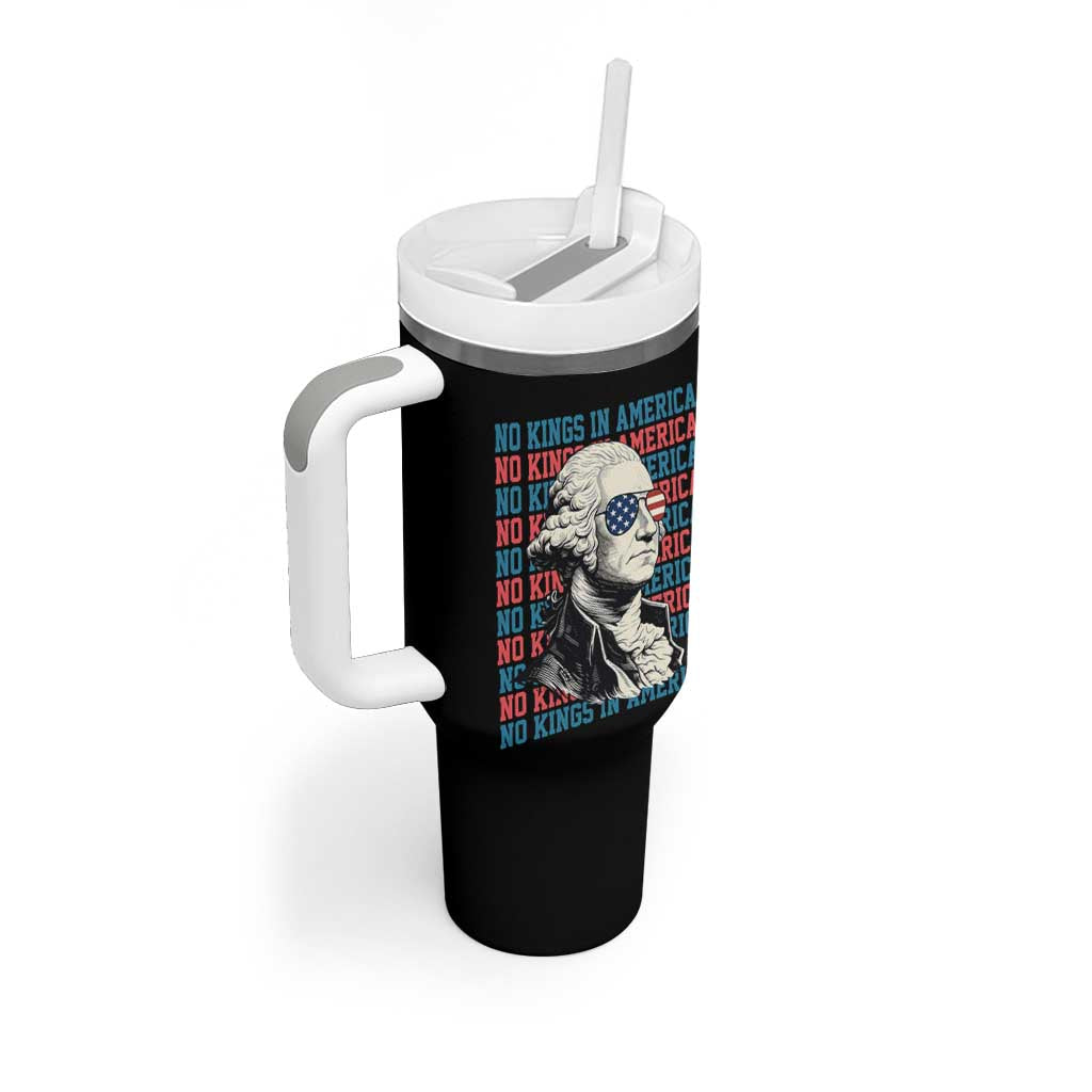 Funny George Washington Protest Tumbler With Handle No Kings In America