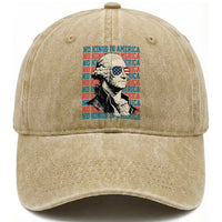 Funny George Washington Protest Washed Cotton Baseball Cap No Kings In America