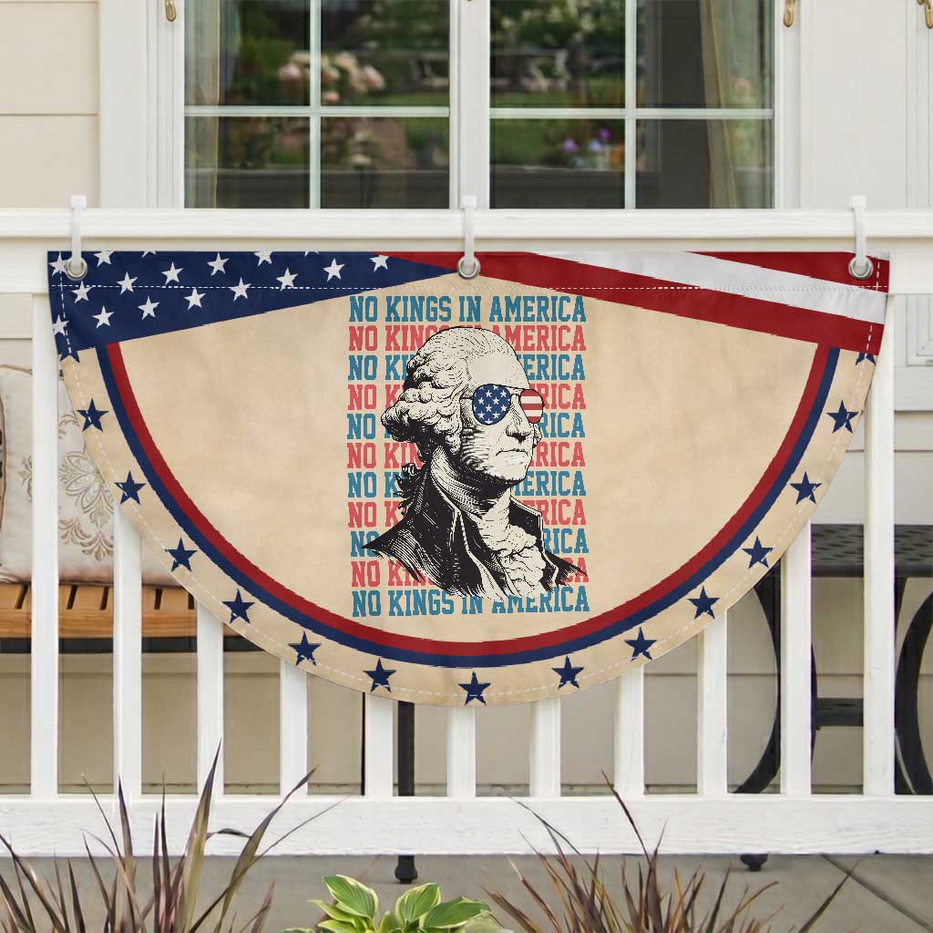 Funny George Washington Protest Patriotic Fan Flag No Kings In America