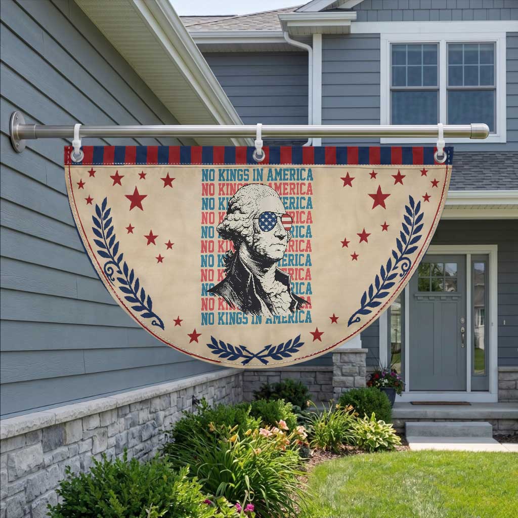 Funny George Washington Protest Patriotic Fan Flag No Kings In America